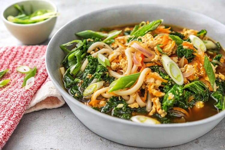 Kale and Turkey Udon Soup